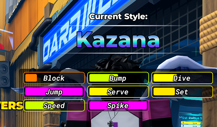 Kazana stat sheet