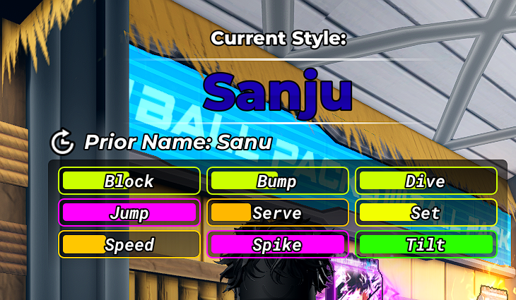 Sanju stats in Volleyball Legends